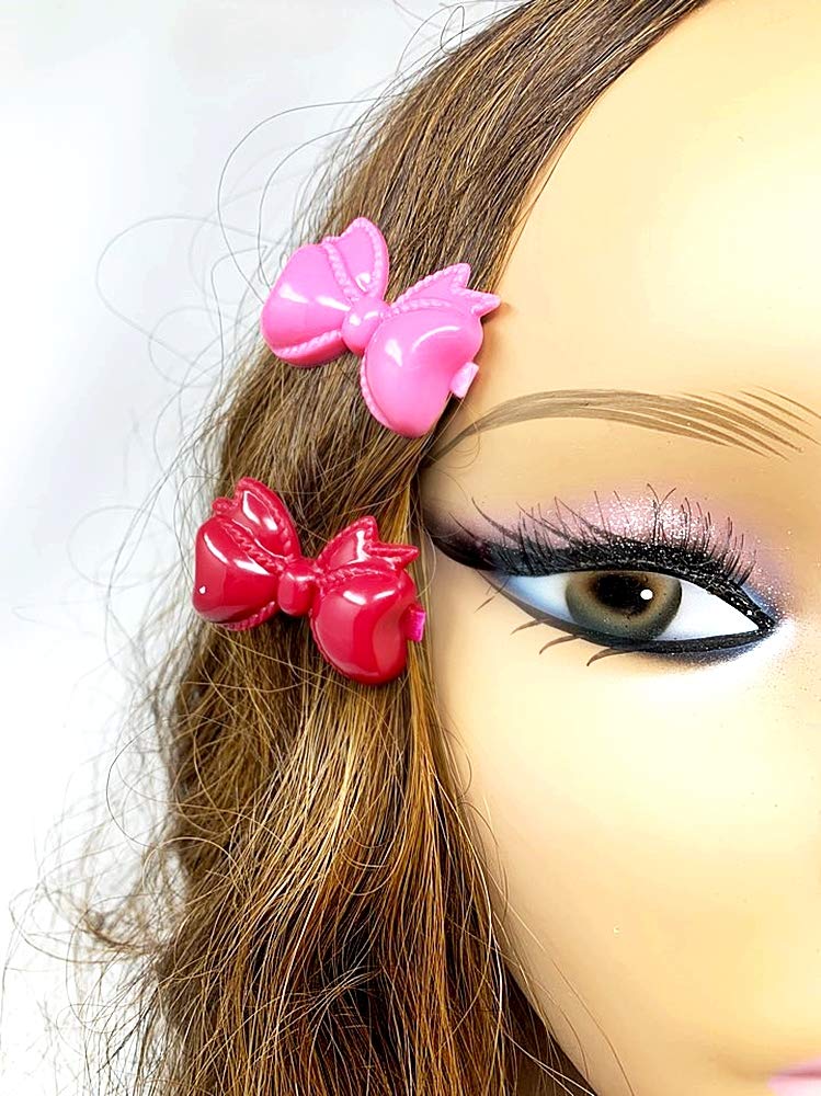 Tara Girls Self Hinge Bow Hair Barrettes - Pinks - 18 Pcs.