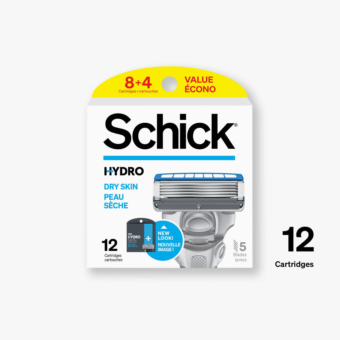 Schick Hydro Sense Hydrate Mens Razor Blade Refill with Hydrate Gel, Includes 12 Razor Blades Refills