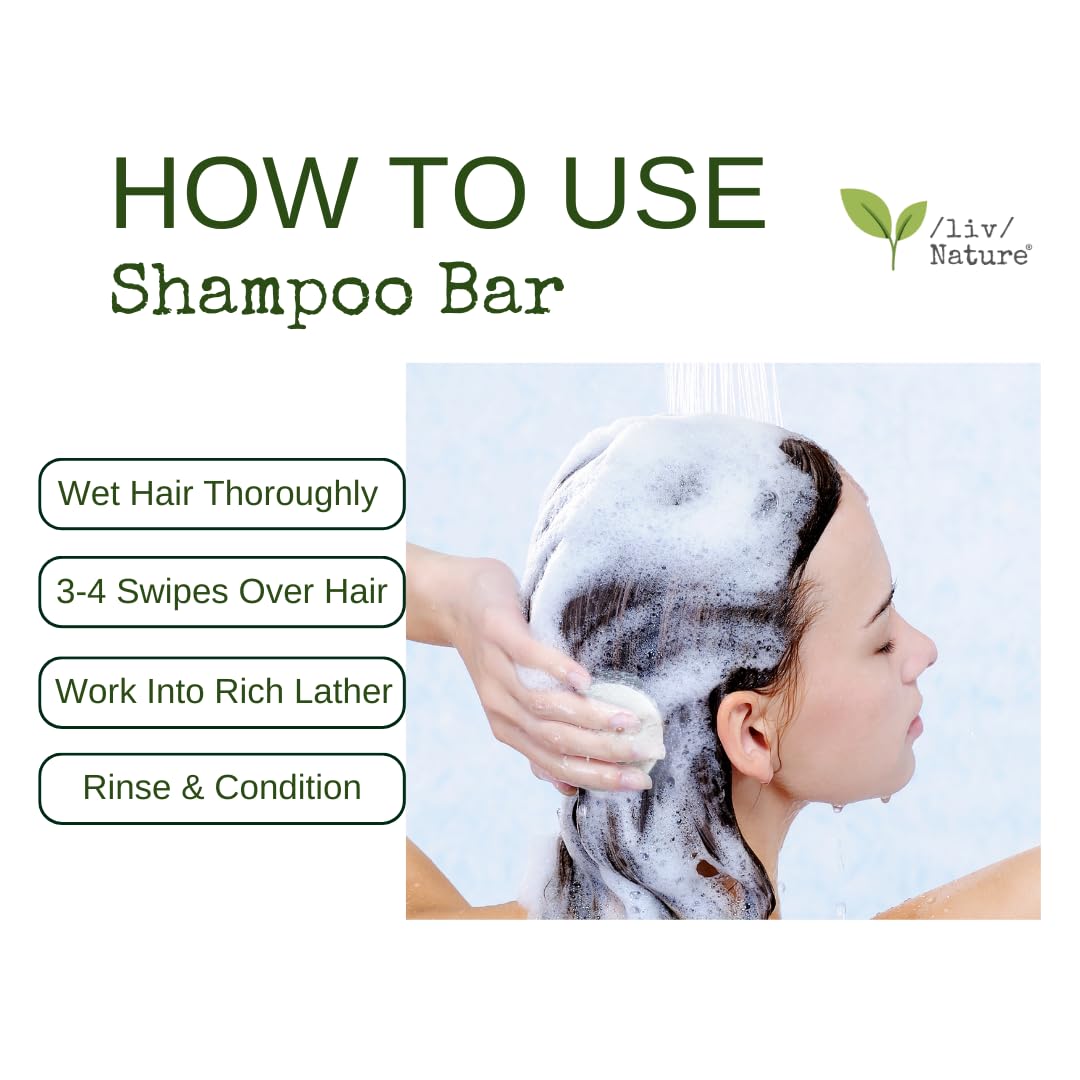 /liv/Nature Fragrance Free Shampoo Bar | Clean Non Toxic Shampoos | Hypoallergenic | Gentle, Safe for Sensitive Skin, Psoriasis | Unscented | Travel Essentials | Made in USA 1-pk