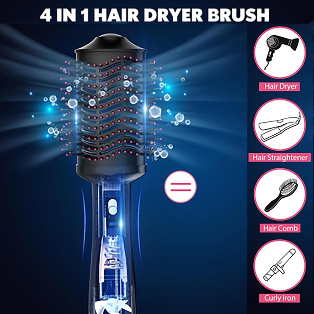 Blow Hair Dryer Brush One-Step Hot Air Brush and Volumizer, Oval Brush for Blow Drying, 4 in 1 Styling Tools for Women,2024 New