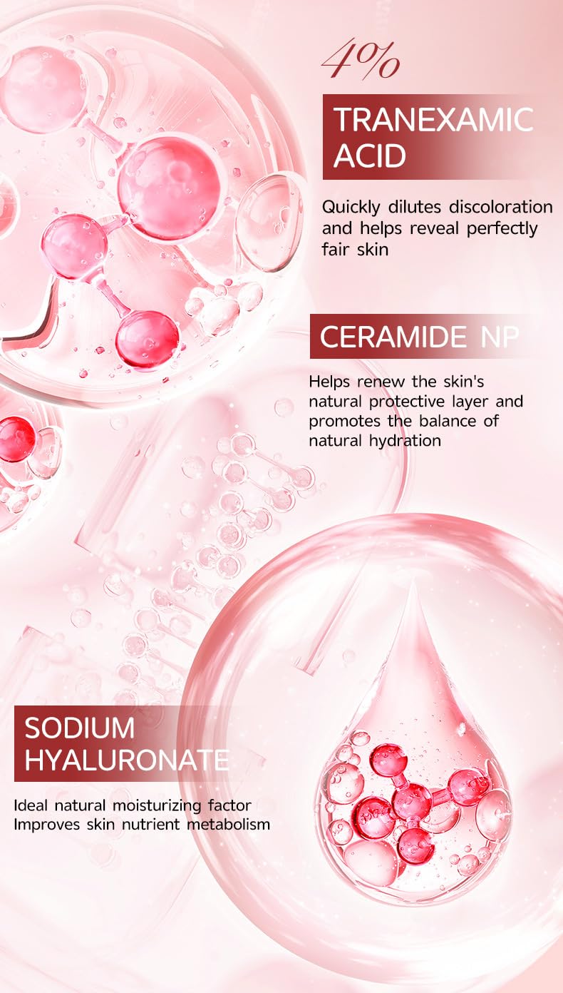 10% Niacinamide+ 4% Tranexamic Acid Serum,Hyaluronic Acid, Vitamin B12,Fragrance-Free (30ml /1.01 fl.oz.)