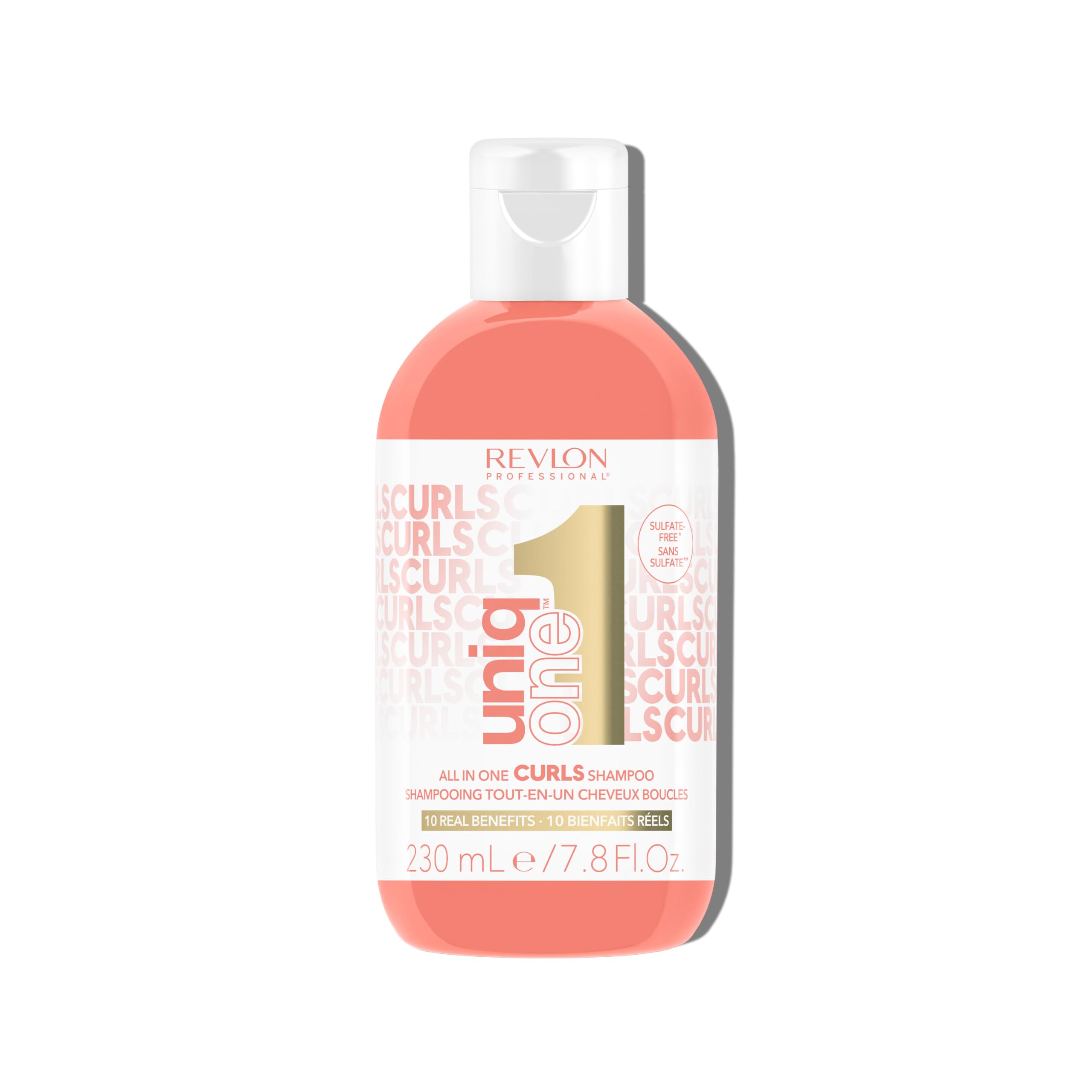 REVLON PROFESSIONAL UniqOne - Vegan Sulfate-Free Shampoo for Curly, Wavy, and Coily Hair with 10 Benefits – 7.7 fl oz