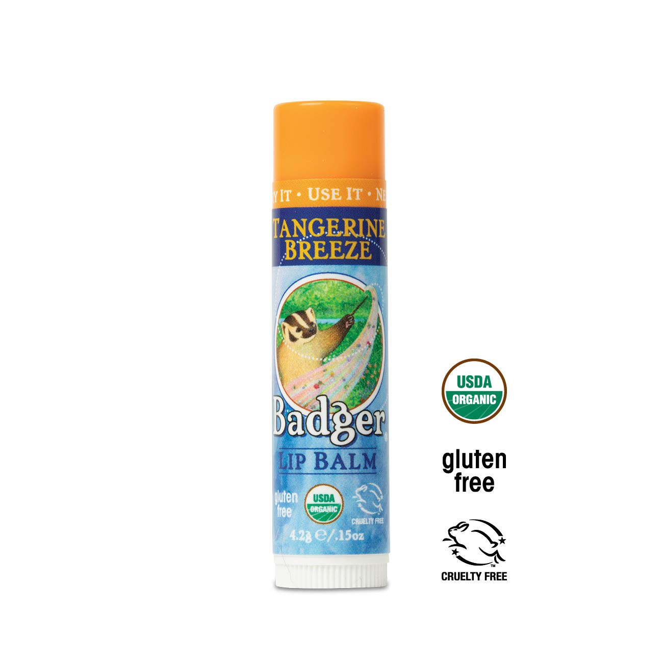 Badger Lip Stick-Tangerine Balm Breeze