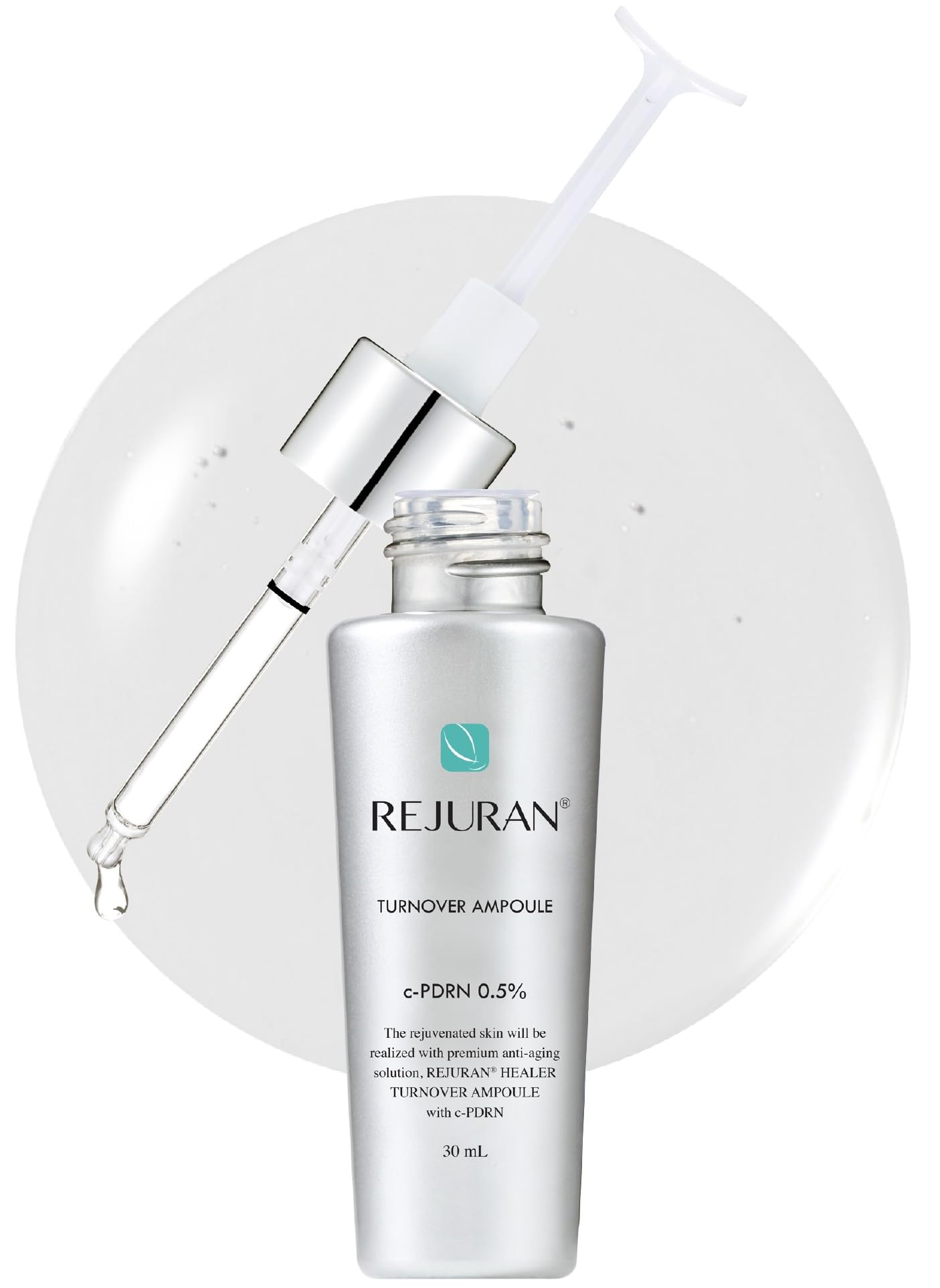 REJURAN® Turnover Ampoule, c-PDRN® - Original PDRN Anti-Aging Face Serum for Firmness, Radiance, and Youthful Glow. Korean Skin Care, Clinically Developed (1.01 fl oz)