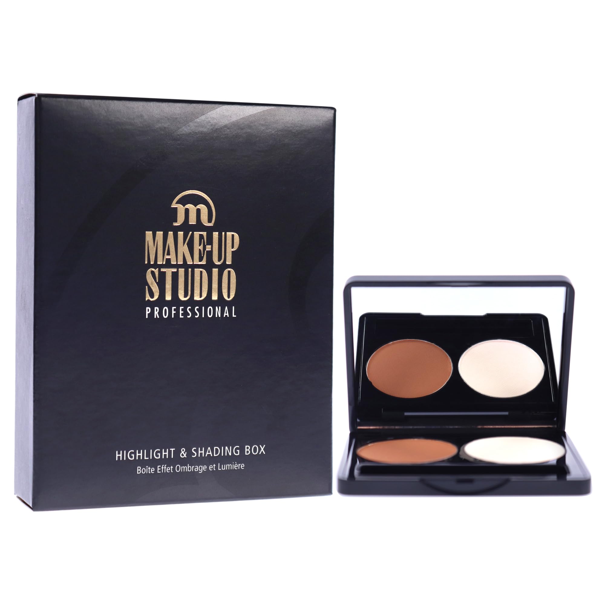 Make-Up Studio Professional Make-Up Face Shading & Highlight Box - Allows You To Create Light & Shadow Effects - Transparent Coverage With Matte Finish - Neutral Brown-White - 2X0.11 Oz, (PH10946)