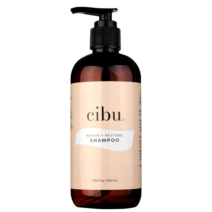 Cibu Revive and Restore Shampoo | Shampoo for Dry Damaged Hair with Oleic Acid, Linoleic Acid, Vitamin E & K | Repairs and Protects Hair from Heat Stressors | Eliminates Split Ends and Frizz | 11.83oz