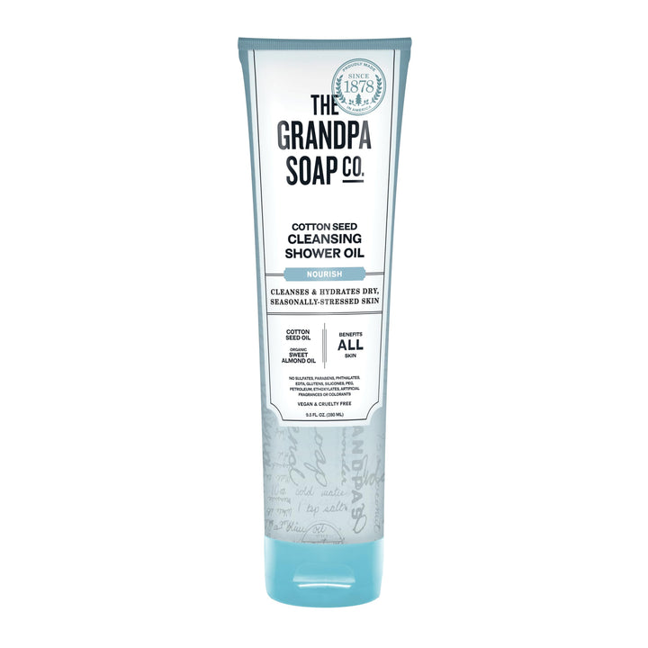 The Grandpa Soap Company Cottonseed Oil Body Wash Cottonseed Oil + Organic Sweet Almond Oil | Clean, Vegan & Cruelty Free Formula | Nourishing Body Soap for Sensitive Skin | 9.5 Fl. Oz. Tube