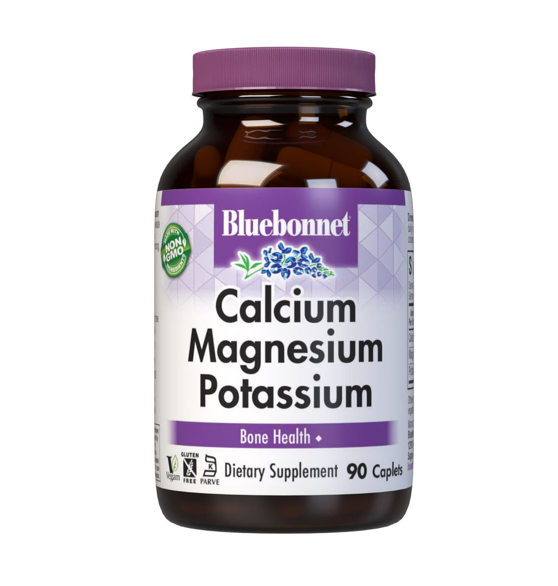 BlueBonnet Calcium Magnesium Plus Potassium Caplets, 90 Count