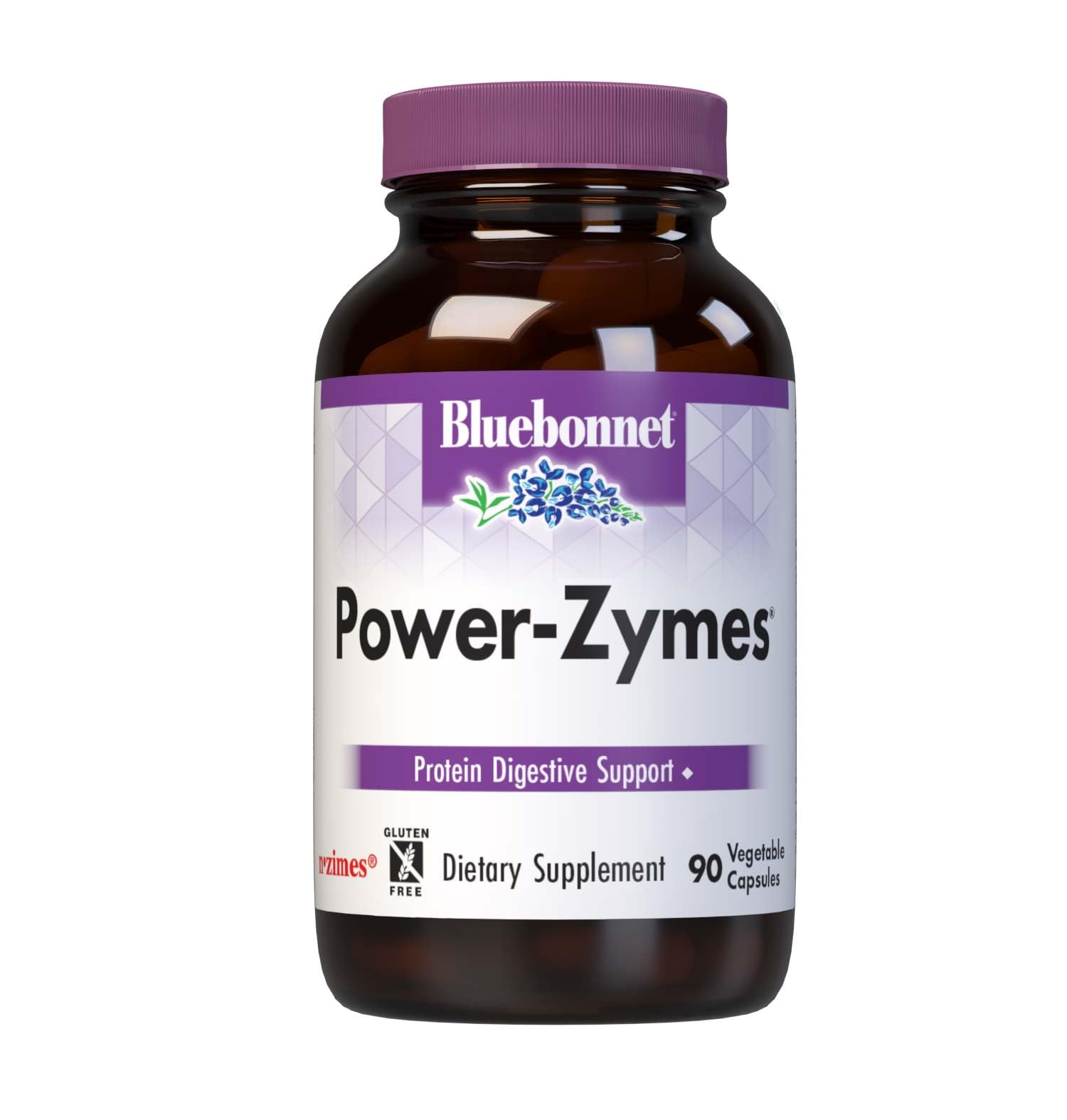 Bluebonnet Nutrition Power-Zymes, Protein Digestive Support*, Soy-Free, Gluten-Free, Dairy-Free, 90 Vegetable Capsules, 90 Servings