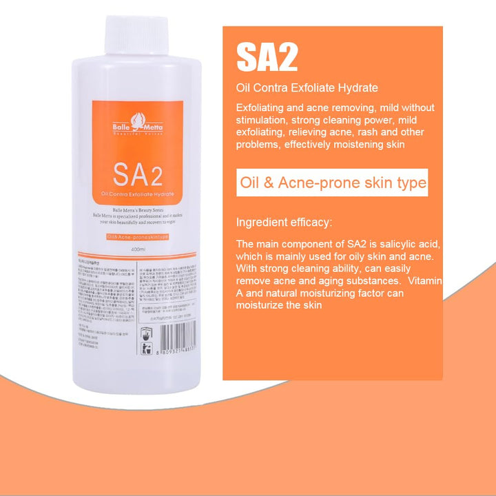 YMEYFAN SA2 Solution for Hydrating Hydrogen Oxygen Facial Machine Professional, AS1 SA2 AO3 Aqua Peeling Solution Serums for Facial Cleansing, Face Skin Care, Hydration, Exfoliate (400ml/3Pcs)