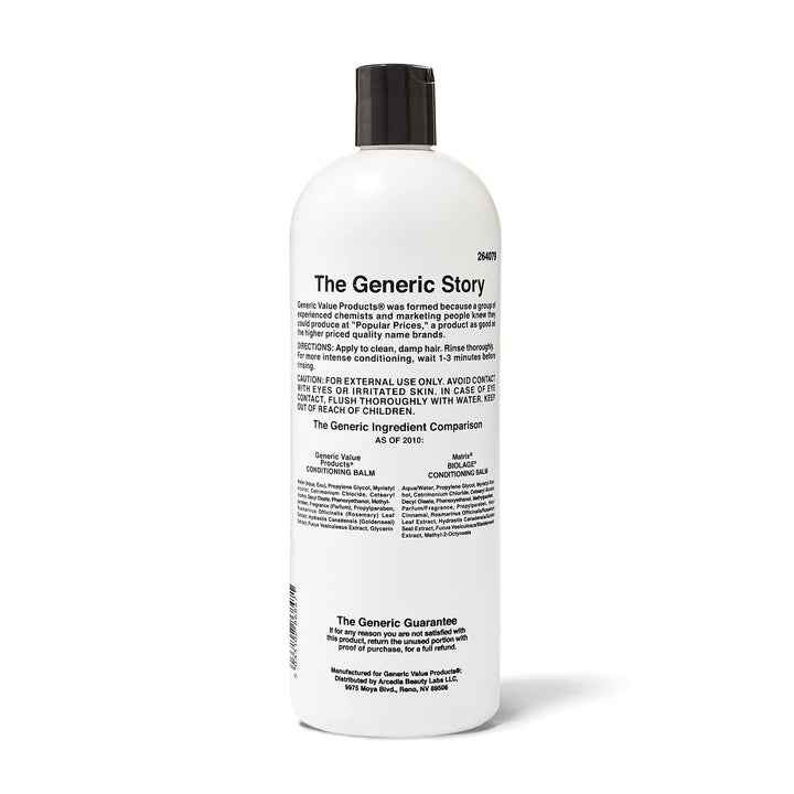 Generic Value Products Conditioning Balm, Deeply Moisturizes Dry Damaged Hair, Provides Shine, Silkiness, and Softness, 33.8 Oz