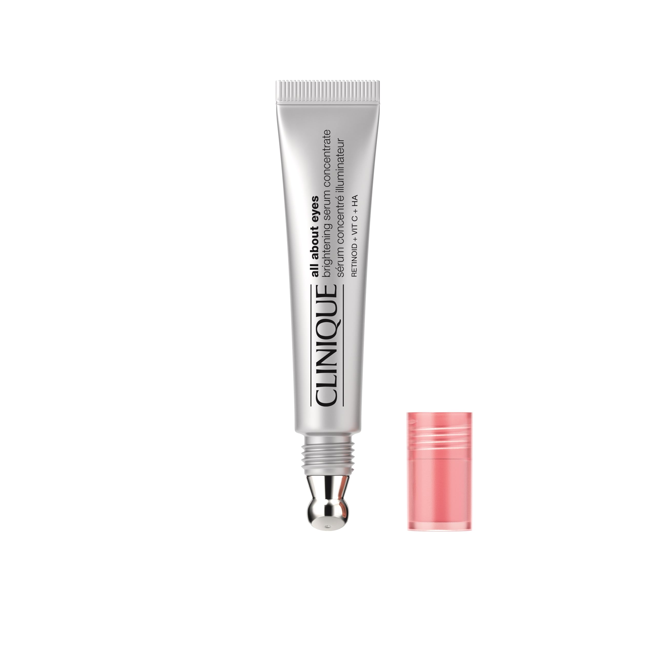 Clinique All About Eyes Brightening Serum Concentrate With Vitamin C, Hyaluronic Acid + Retinol | Hydrating + Reduces Dark Circles, 0.34 Fl Oz