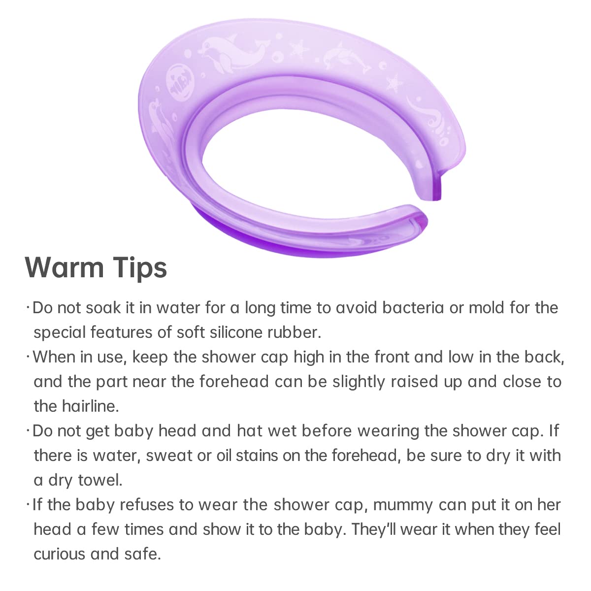 Kair Air Cushioned Bath Visor, Shower Cap For Kids, Hair Washing Hat For Toddlers Adults, Purple