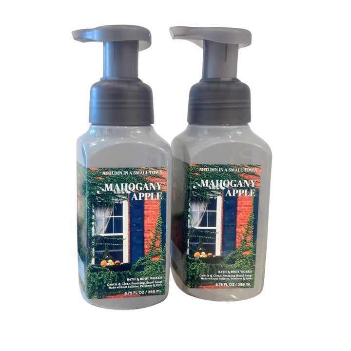 Bath & Body Works MAHOGANY APPLE Gentle & Clean Foaming Hand Soap Autumn Scents 8.75 fl oz – Pack of 2