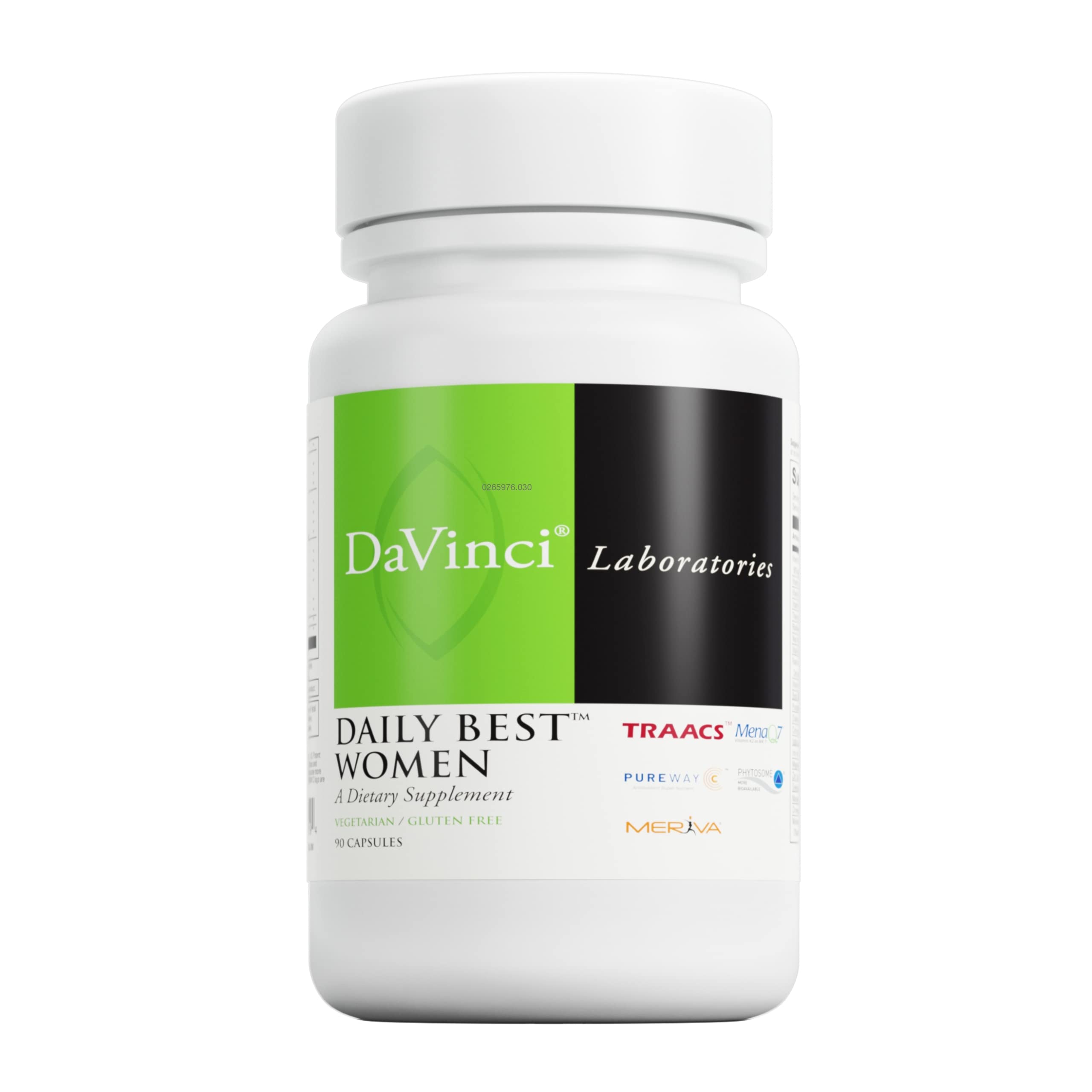DAVINCI Labs - Daily Best Women - A Dietary Supplement with Vitamin B6, Vitamin B12 Vitamin C, Vitamin K2, and More - Vegetarian, Gluten-Free - 90 Capsules