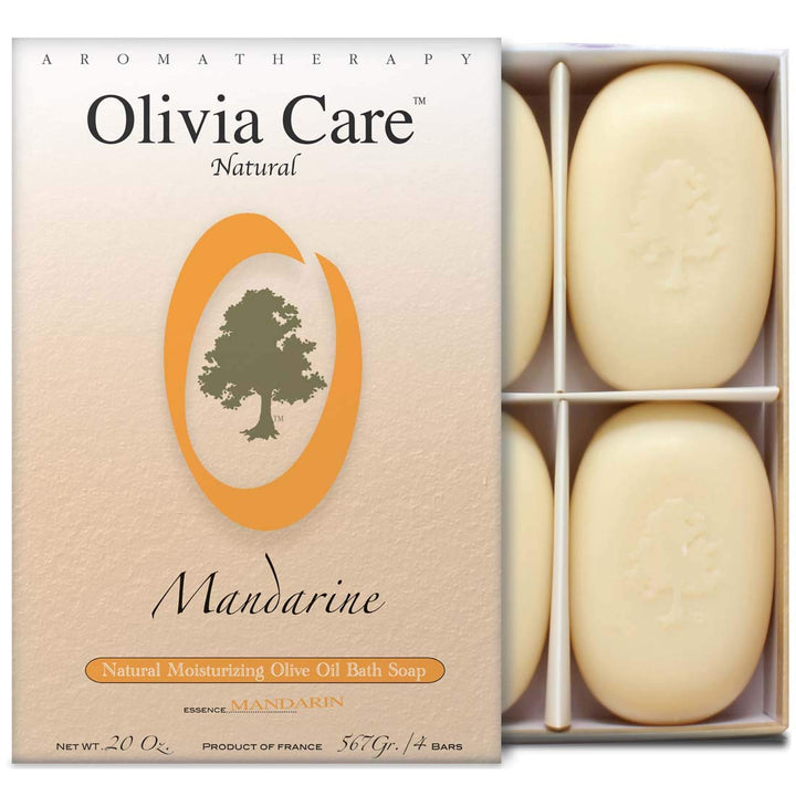 Olivia Care Hard Top Gift Box of 4 Soaps, Mandarine, 20-Ounce Boxes