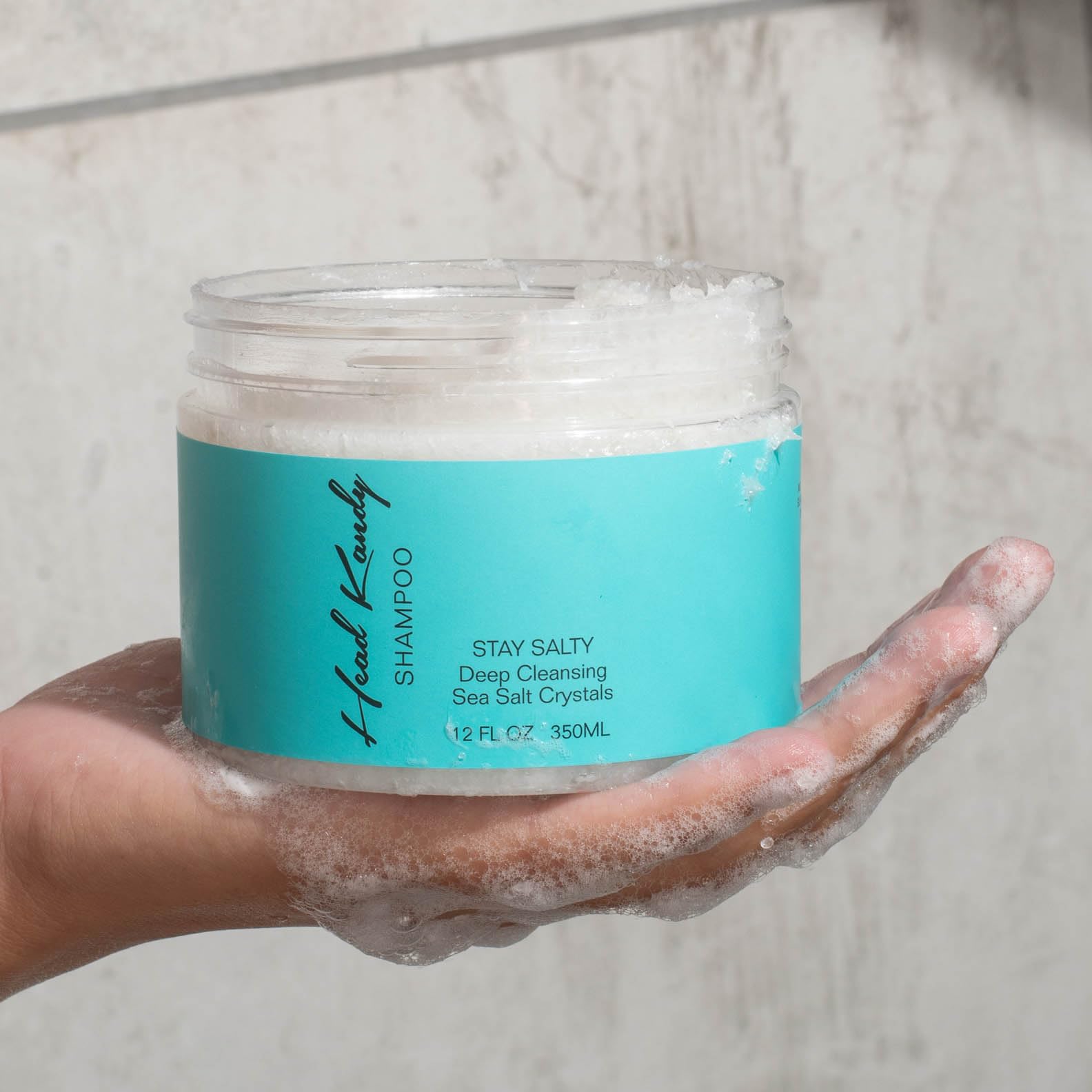 Head Kandy Stay Salty Sea Salt Purifying & Detoxifying Shampoo | Safe for Colored Treated Hair | Seaweed For Hydration, Volume & Shine | 12 oz