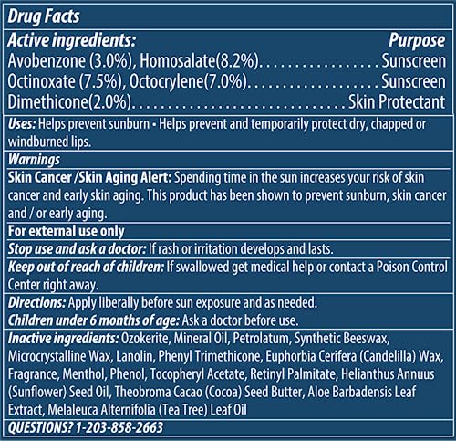 Dermatone Green Tea Lip Balm | Moisturizing | Medicated | Aloe & Vitamin E | Soothes Chapped & Cracked Lips | SPF30 | 3-pack (Green Tea, 0.15oz)