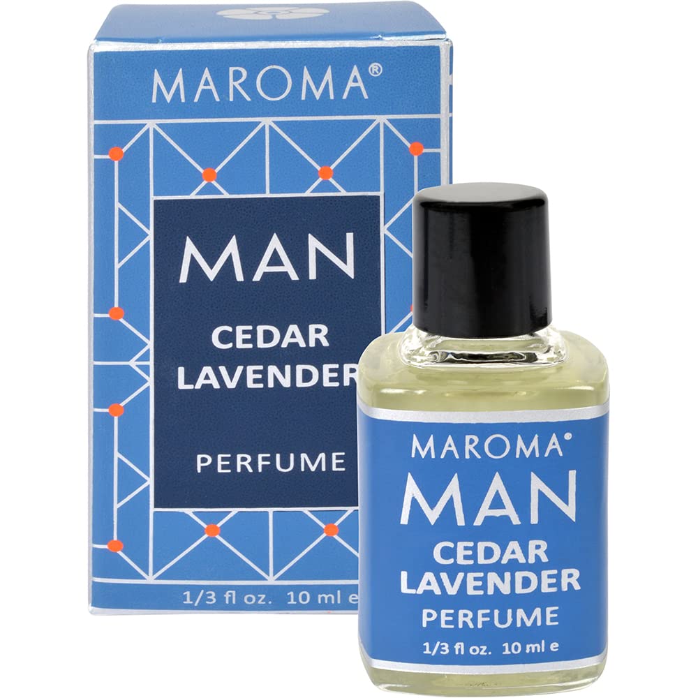 Maroma Man Perfume - Cedar Lavender - 10 ml Oil - 100% Natural, Alcohol Free