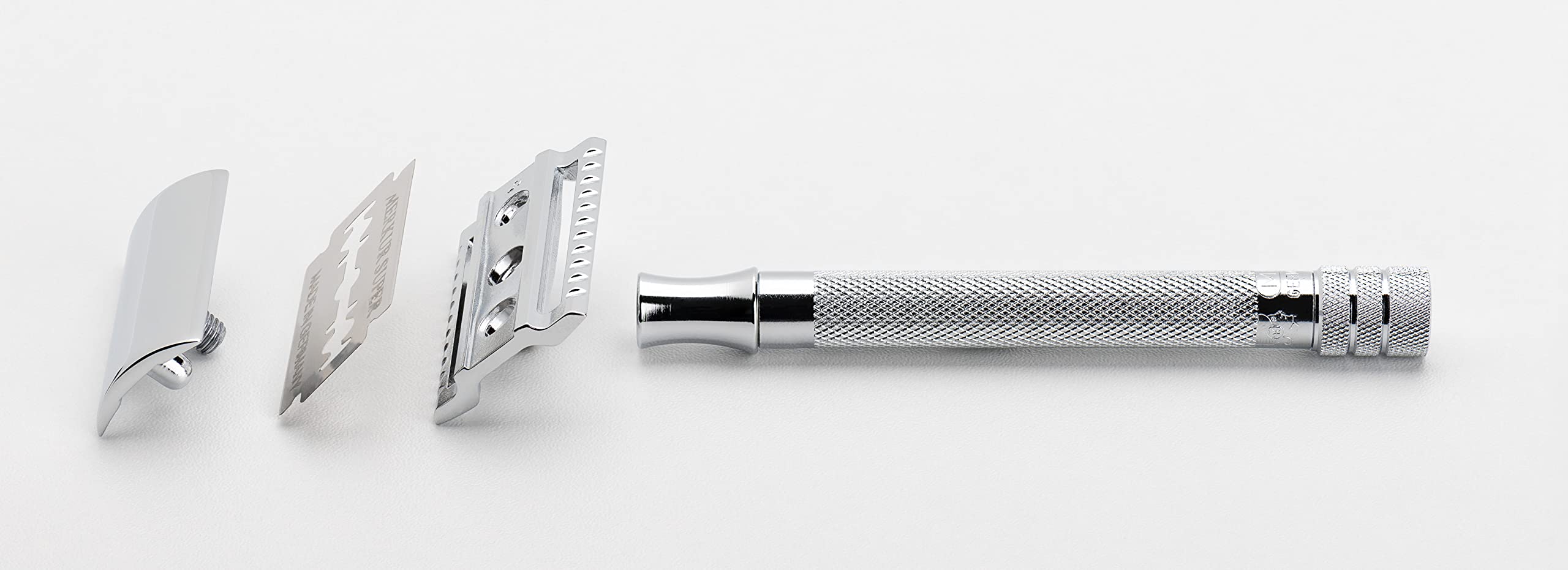 Merkur Long Handled Safety Razor, 1 Count, Silver