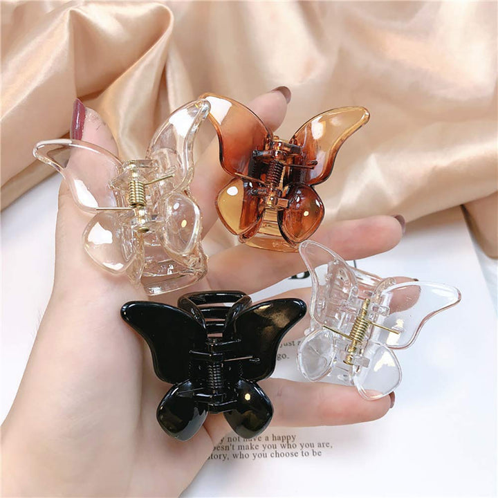 ccHuDE 6 Pcs Clear Mini Butterfly Hair Clips Hair Claw Clamps Jaw Clips Hair Accessories for Girls and Women