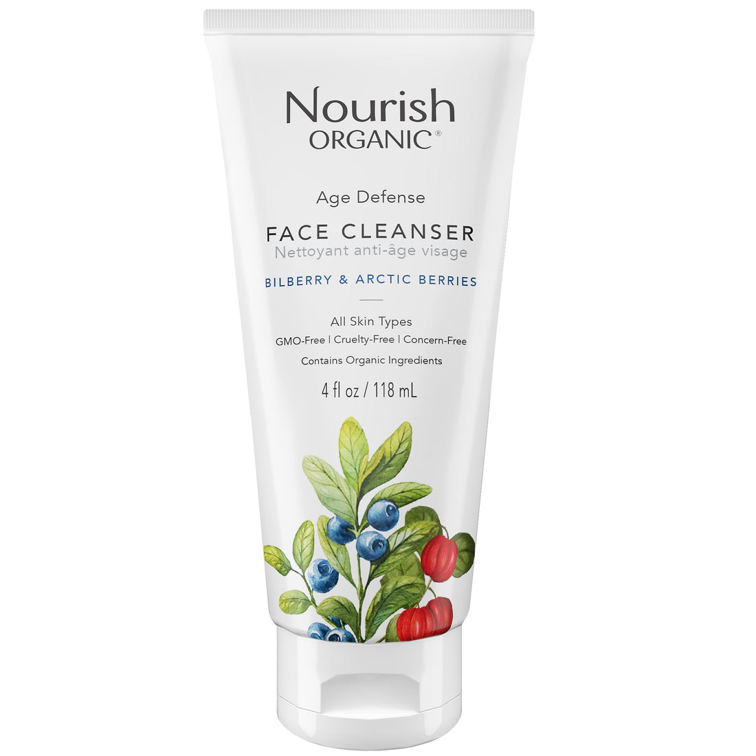 Nourish Organic Age Defense Face Cleanser, 4 Ounce