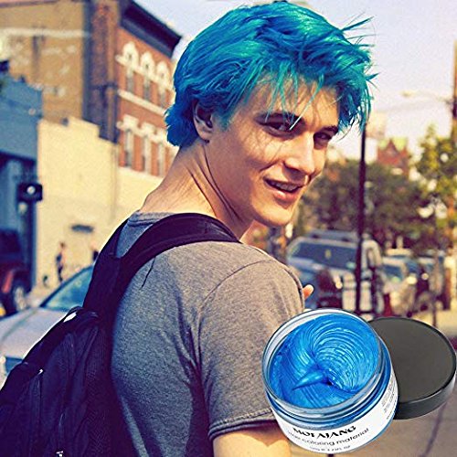 Hair Coloring Wax, Blue Disposable Instant Matte Hairstyle Mud Cream Hair Pomades for Kids Men Women to Cosplay Nightclub Masquerade Transformation ââ‚¬¦