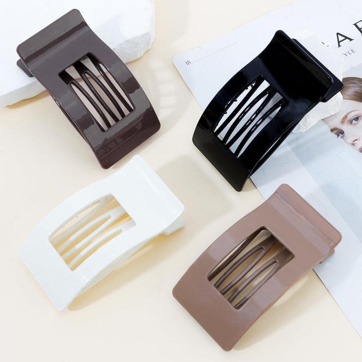 Velscrun Flat Hair Clips for Women Girls, Matte Lay Flat Claw Clips, Strong Hold Large Side Hair Clip All Hair Types, French Duck Billed Non Slip Grip Daily Styling Hair Jaw Claw Clip Natural Color