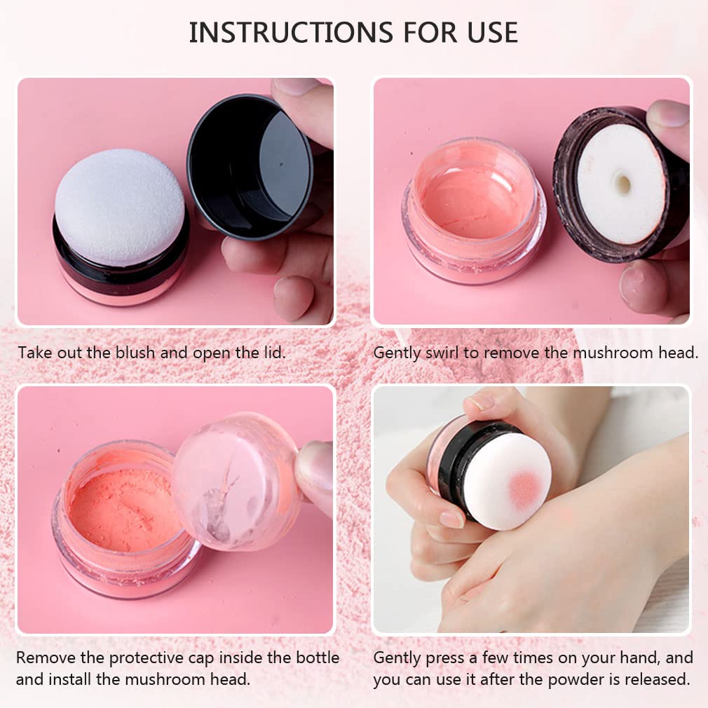 Loose Powder Air Cushion Blush Natural Blusher Bright Shimmer Face Blush for Cheek Highly Pigmented Makeup Easy to Blend Makeup Blushin, All Day Wear(02#)