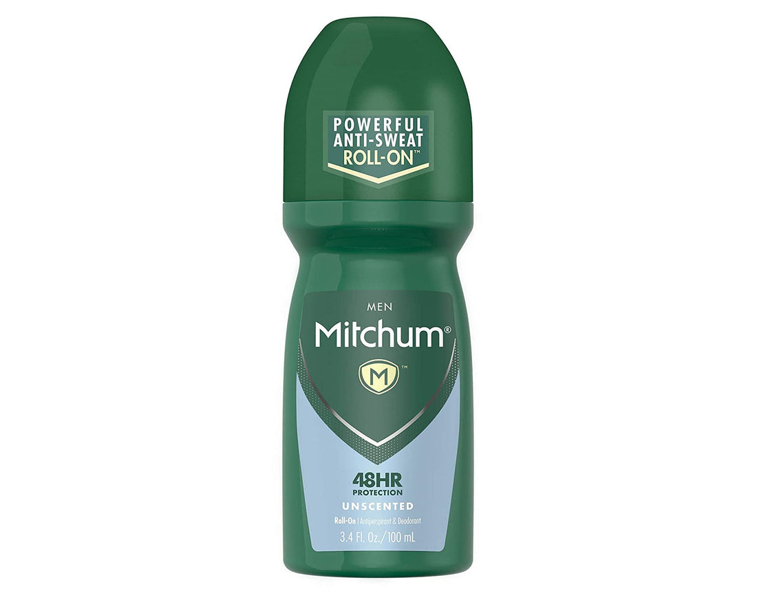 Mitchum Invisible Anti-Perspirant & Deodorant Roll-On, Unscented 3.4 oz (Pack of 4)