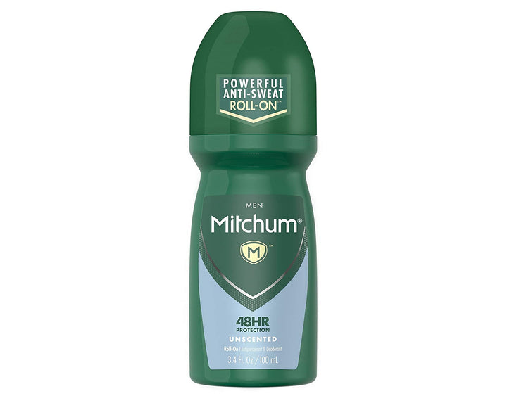 Mitchum Invisible Anti-Perspirant & Deodorant Roll-On, Unscented 3.4 oz (Pack of 4)