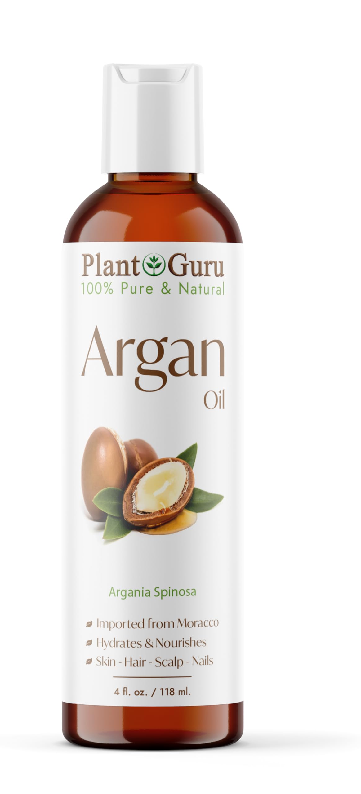Argan Oil 4 fl. oz. Morocco Virgin, Cold Pressed 100 Pure Natural - Stimulates Hair Growth, Skin, Face And Body Moisturizer.