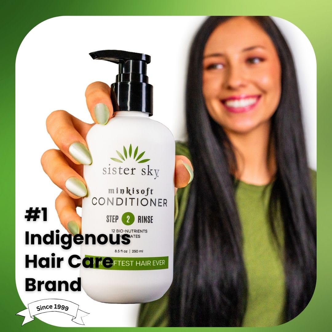 Sister Sky MinkiSoft Conditioner for Your Softest Hair Ever - Paraben Free, Sulfate Free for Diverse, Mixed Texture, Coarse, Dry, Strong Hair