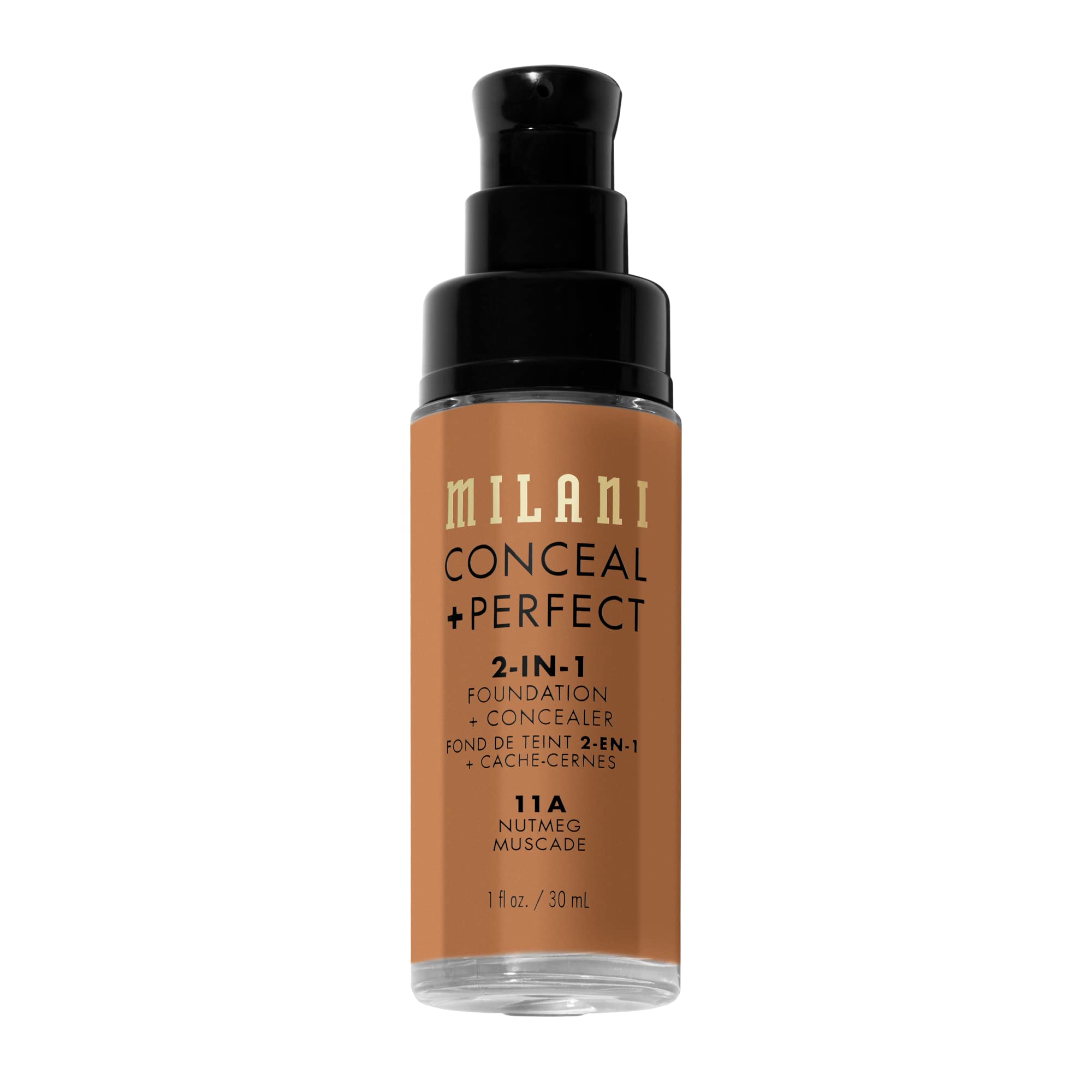 Milani Conceal + Perfect 2-In-1 Cruelty-Free Natural Full Coverage Liquid Foundation + Concealer (Warm Sand, 1 Fl. Oz.) Blemishes & Skin Discoloration, Dry