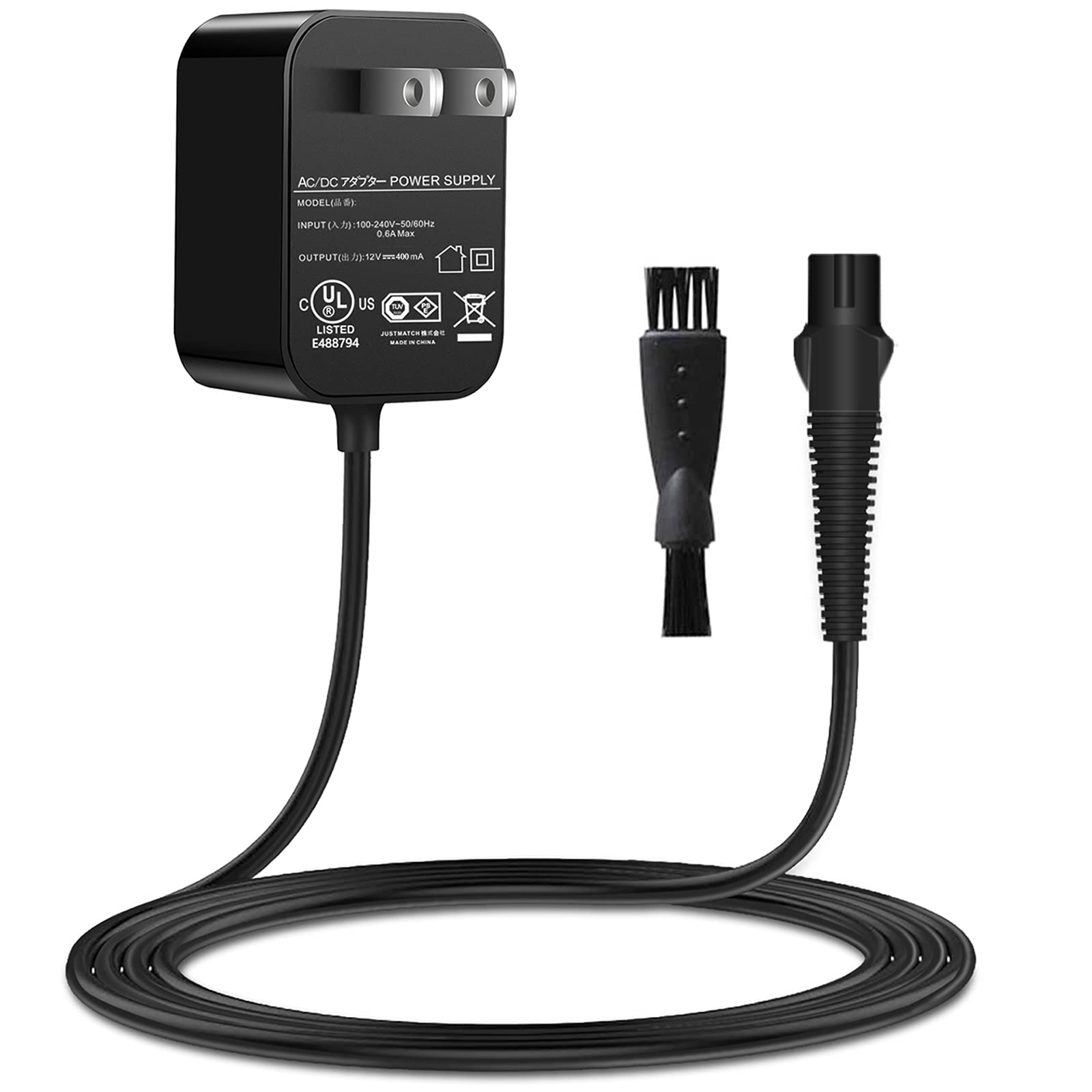 Charger Replacement for Braun Charger,12V Power Cord Compatible with Braun Shaver Series 3//7/5/1/9,Razor 3040s 310s 340S,5190cc 5040s,740S 7865,9290cc 9095cc and more models
