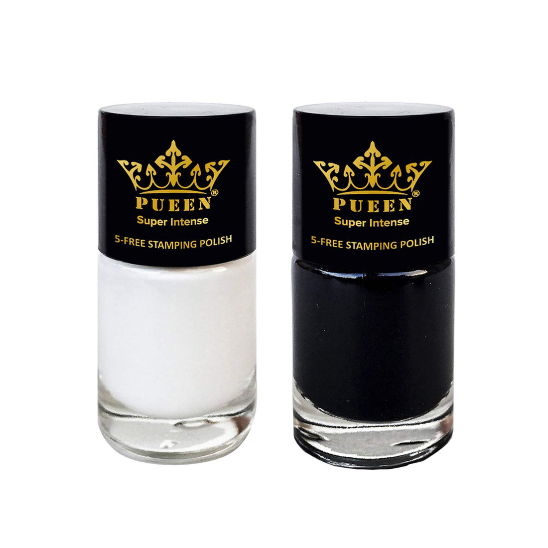 PUEEN PUEEN Must Have Stamping Polish Collection Set Big 5-Free Formula Nail Color Lacquer (805 - Black Jack + 806 - Pure White) - BH000872