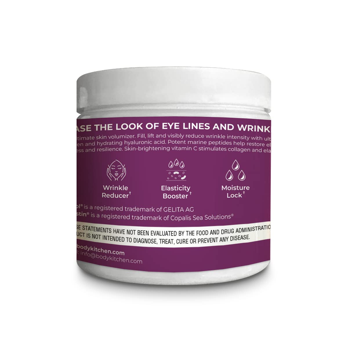 Body Kitchen Collagen and 250 mg Elastin Supplement to Aid Signs of Aging, Support Skin Health & Elasticity, Fewer Wrinkles, Unflavored Powder, Tasteless, Odorless, Colorless, 30 Servings (2 Pack)