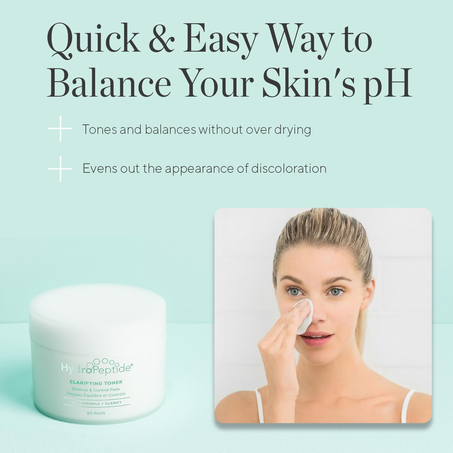 HydroPeptide Clarifying Toner Balance Control Pads, 4 fl. oz.