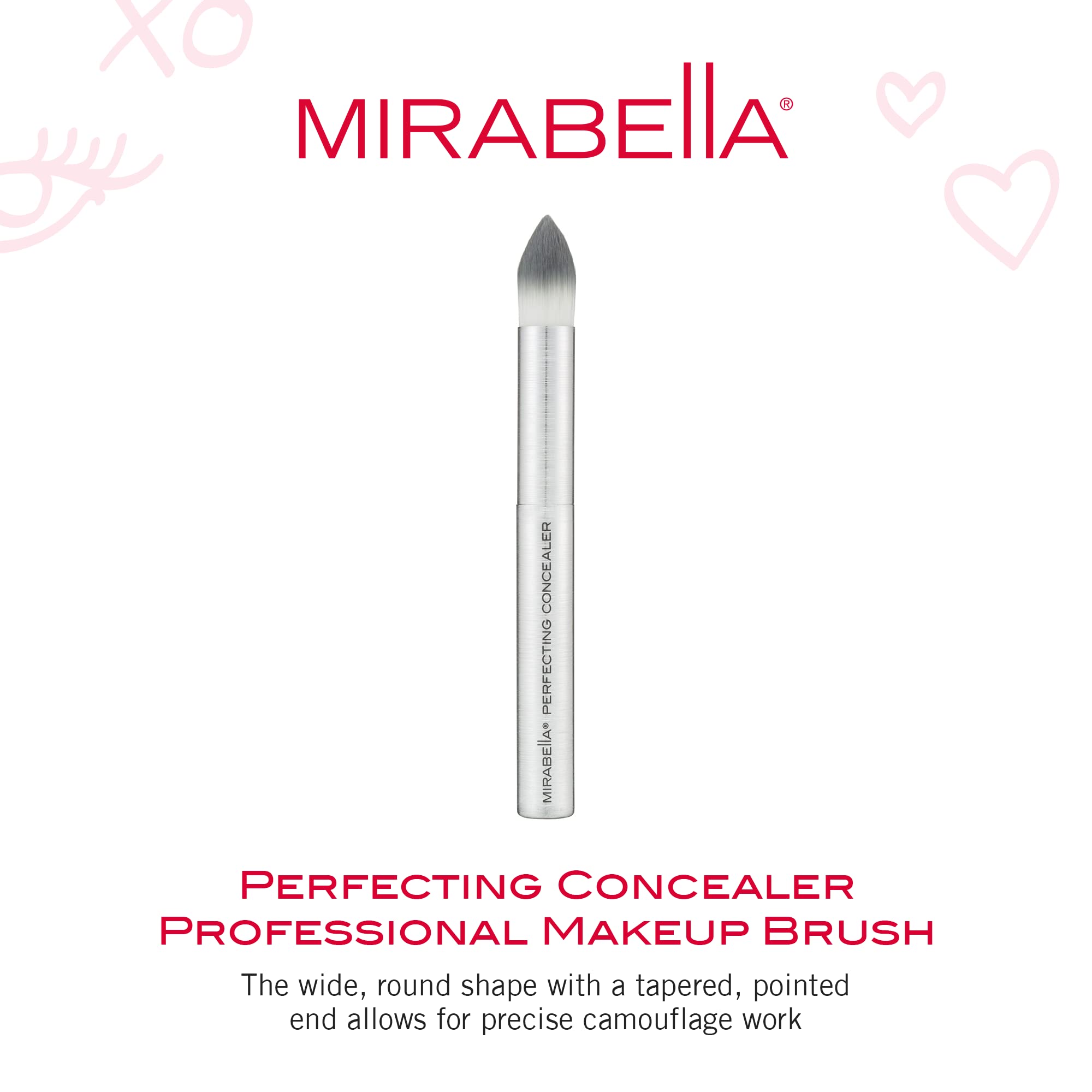 Mirabella Perfecting Concealer Brush - Professional & Premium Makeup Beauty Brushes - Natural & Cruelty-Free Synthetic Bristles, Hand-Sculpted Brushed Aluminum Luxury Cosmetic Make Up Brush