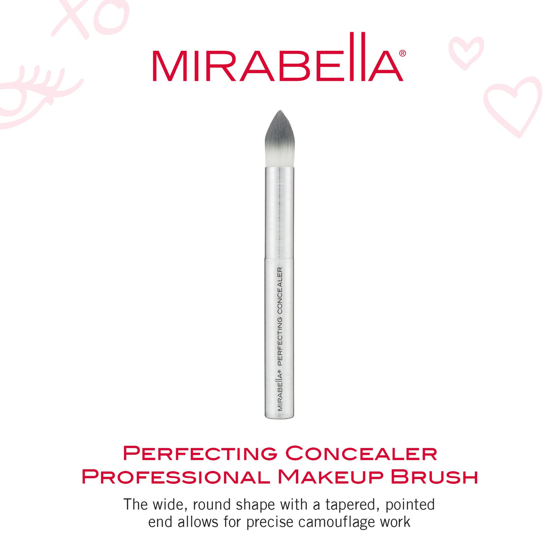 Mirabella Perfecting Concealer Brush - Professional & Premium Makeup Beauty Brushes - Natural & Cruelty-Free Synthetic Bristles, Hand-Sculpted Brushed Aluminum Luxury Cosmetic Make Up Brush