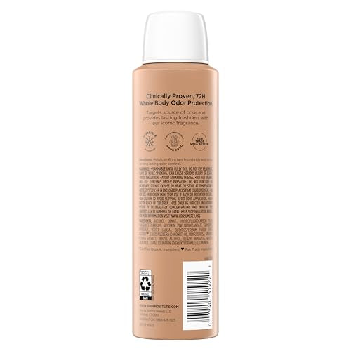 SheaMoisture Whole Body Deodorant Spray Fresh 72h Odor Control Aluminum Free 4 oz