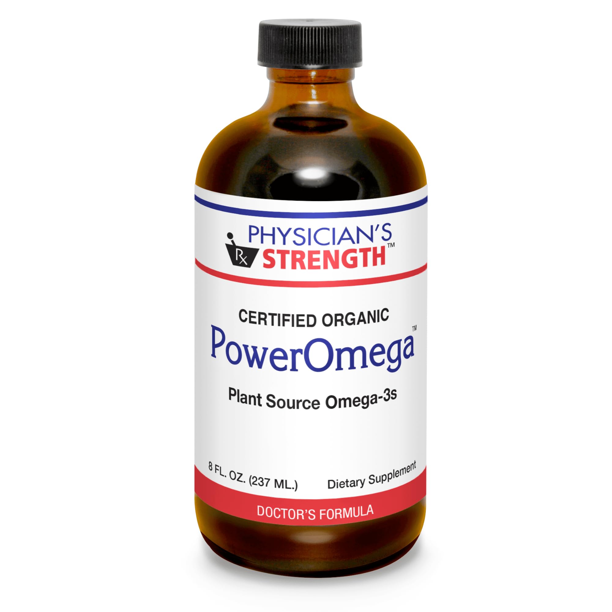 Physician's Strength PowerOmega - 8 fl oz - Plant Source Omega-3s - Certified Organic - 48 Servings