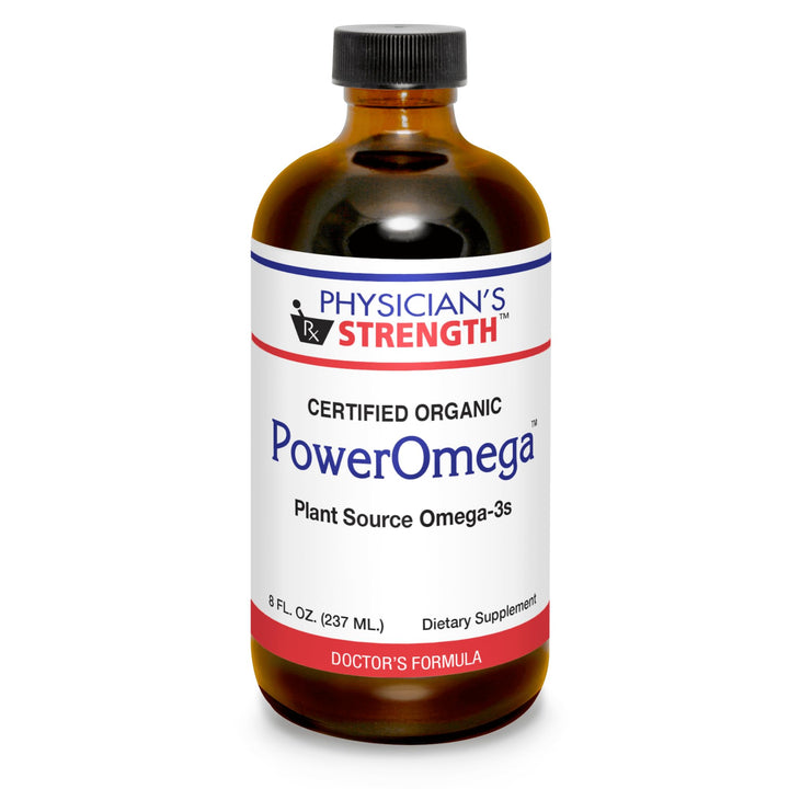 Physician's Strength PowerOmega - 8 fl oz - Plant Source Omega-3s - Certified Organic - 48 Servings
