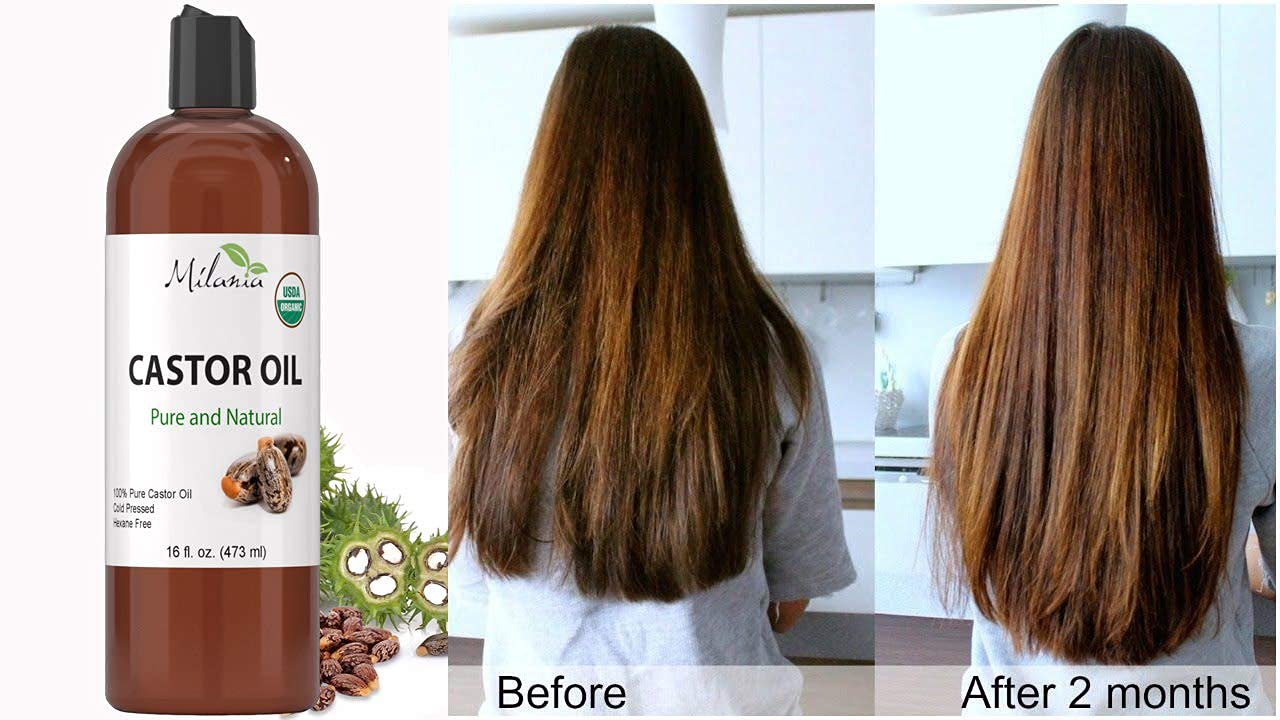 MILANIA Organic Castor Oil-100% Pure Cold-Pressed Beauty & Skincare Serum-Eyelash & Eyebrow Hair Growth Enhancer-Natural Conditioner