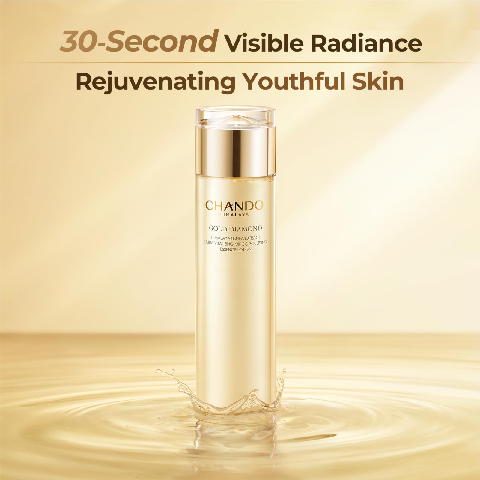 CHANDO Himalaya Gold Diamond Tightening Toner Serum 200ml/6.76oz, Power Repairing Toner, Anti Aging, Plump Skin