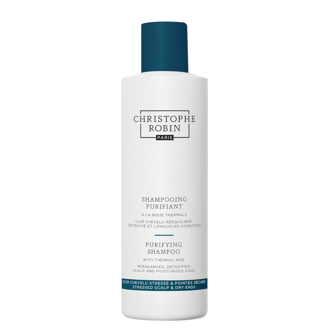 Christophe Robin Purifying Shampoo With Thermal Mud for Soft Lengths and Oily Scalp - Detoxifying 8.4 fl. oz