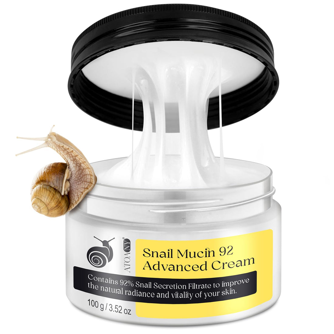 RoongDuuDll Snail Mucin Moisturizer - Snail Mucin Serum Cream, Face Moisturizer with Advanced Snail 92 Mucin Essence, Face Moisturizing Cream for Dry Skin, Day & Night Korean Skin Care Repair Cream