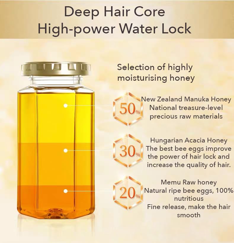 1 PC Perfumed Honey Silky Smooth Moisture Hair Conditioner, No Additive, Can Be Used For Pregnant Women And Children, Leaving Clear Smooth Silky Hair For You, 440ml (conditioner)