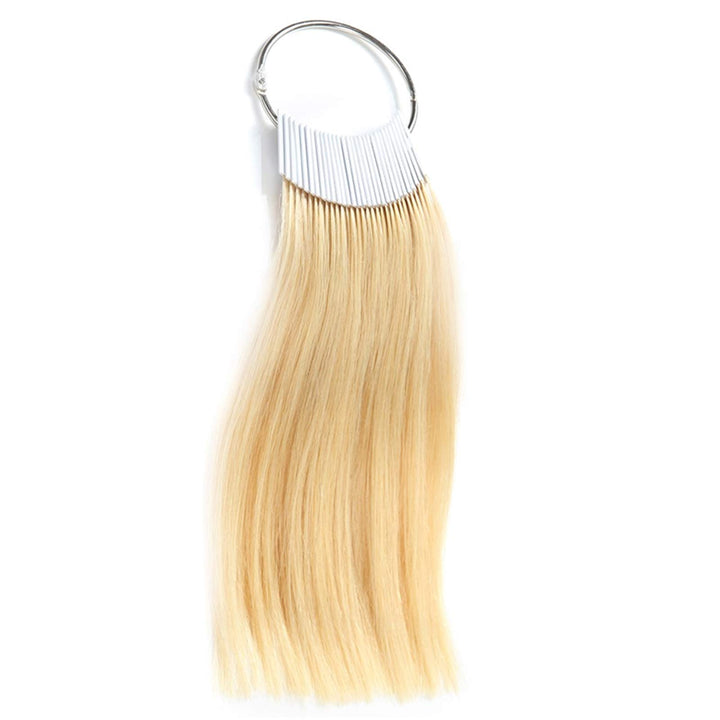 8'', 613: Rinboool 100% Remy Human Hair Color Rings Swatches Testing Color Samples 8 Inch Hair Color Chart 30Pcs/Package (8'', Light Blonde)