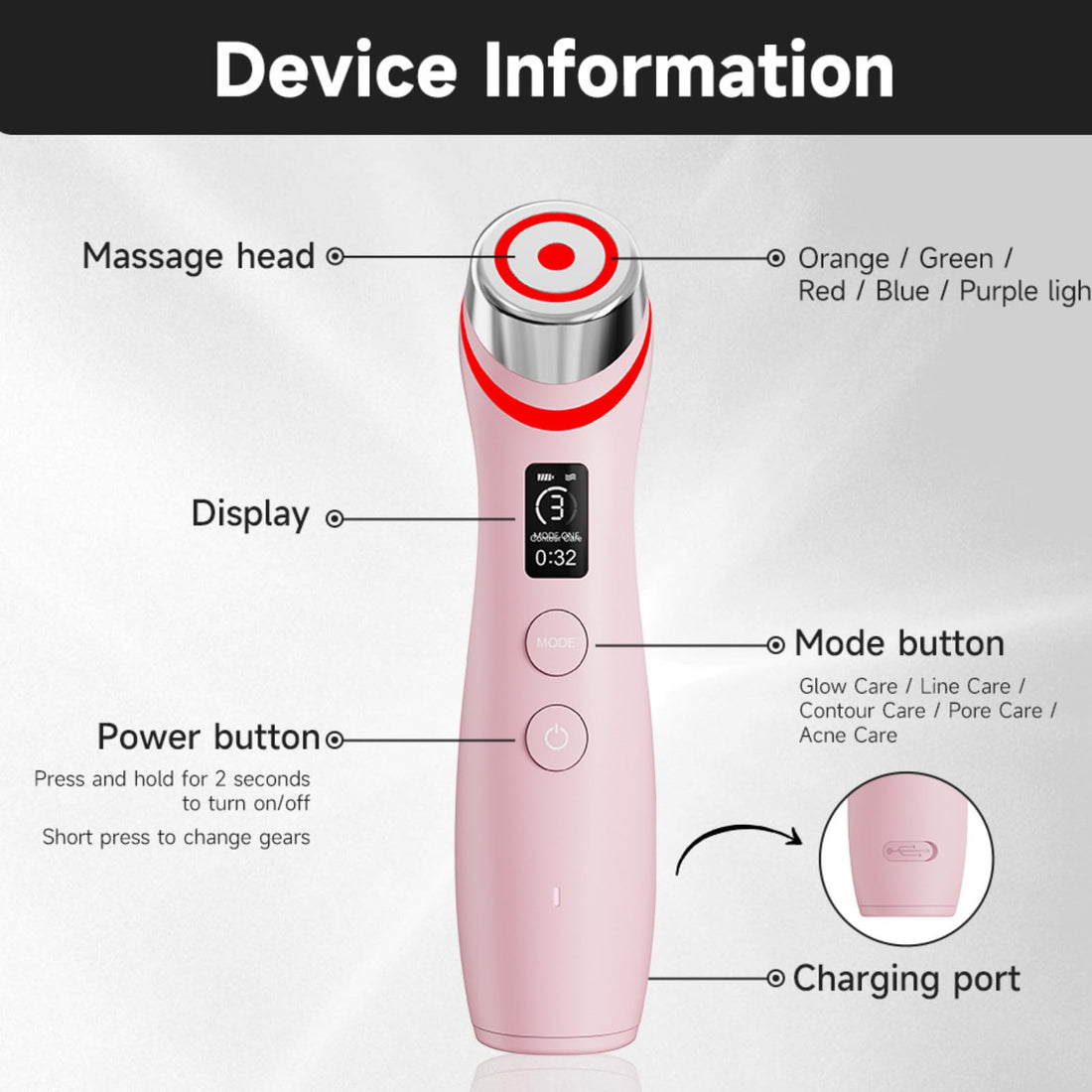 Upgraded Version | 6-in-1 Real Glass Glow Beauty Device | Looking Glass Skin with Enhanced Absorption, Radiance, Elasticity, Pore Care | LED Anti-Wrinkle Device | Skin Care Firming, Toning, Anti-aging